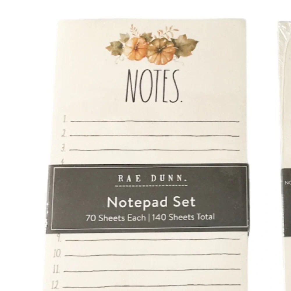 NEW Rae Dunn 🍁NOTES/TO DO🍁 Notepad Set/2